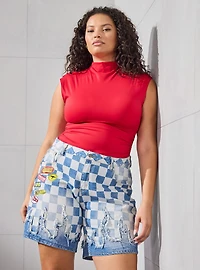 Disney Pixar Cars Checkered Women's Plus Shorts — BoxLunch Exclusive