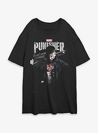 Marvel Punisher Downfall Womens Oversized T-Shirt