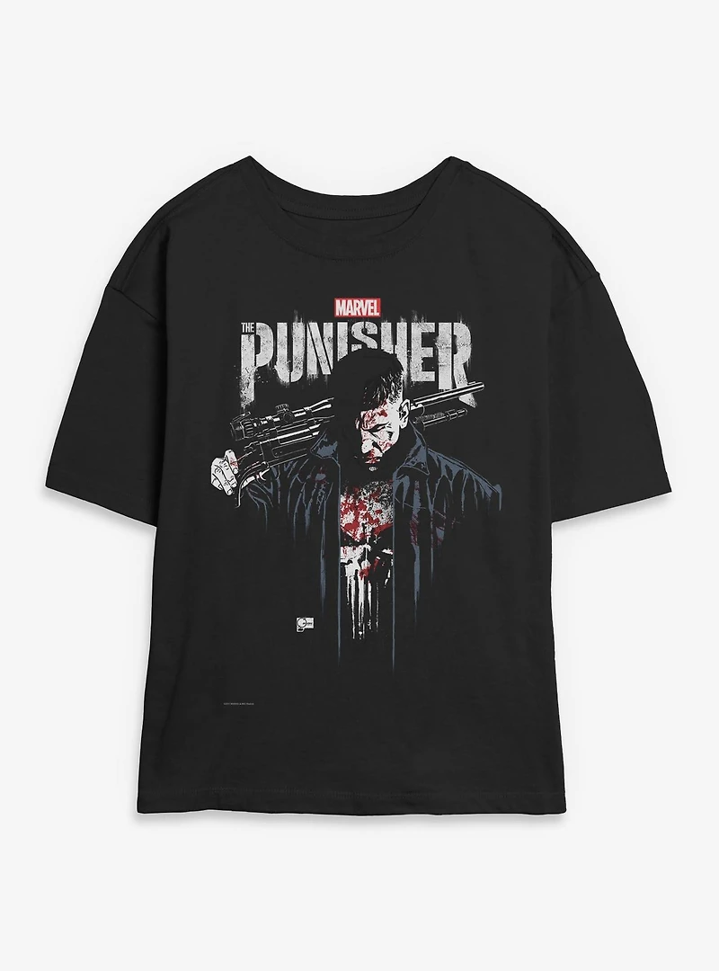 Marvel Punisher Downfall Womens Skimmer T-Shirt