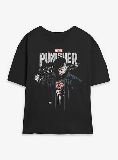 Marvel Punisher Downfall Womens Skimmer T-Shirt
