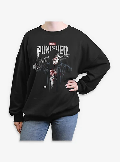 Marvel Punisher Downfall Womens Oversized Sweatshirt