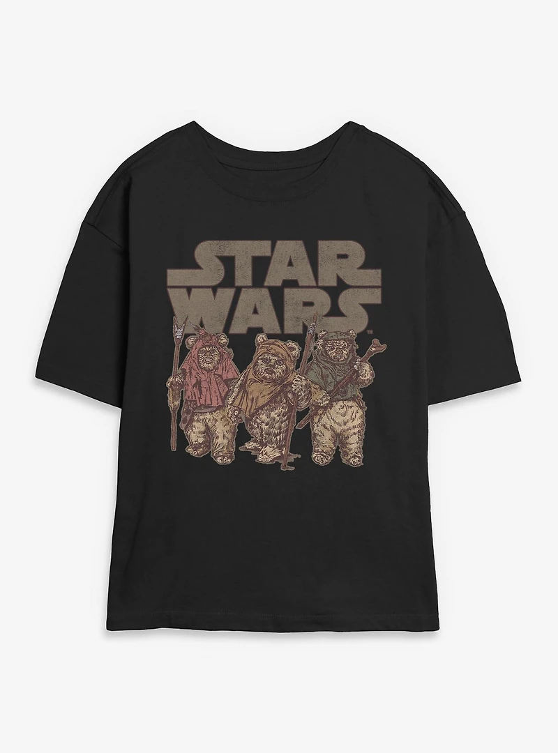 Star Wars Ewok Group Womens Skimmer T-Shirt