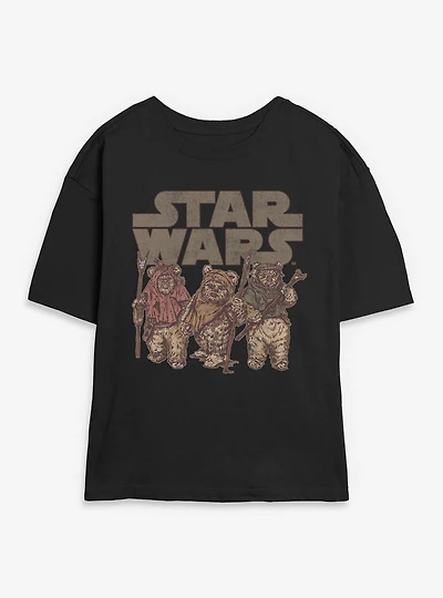 Star Wars Ewok Group Womens Skimmer T-Shirt