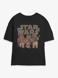 Star Wars Ewok Group Womens Skimmer T-Shirt