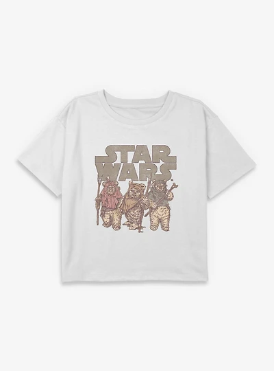 Star Wars Ewok Group Youth Girls Boxy T-Shirt