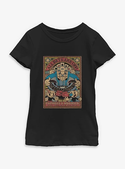Cuphead All Bets Are Off Youth Girls T-Shirt