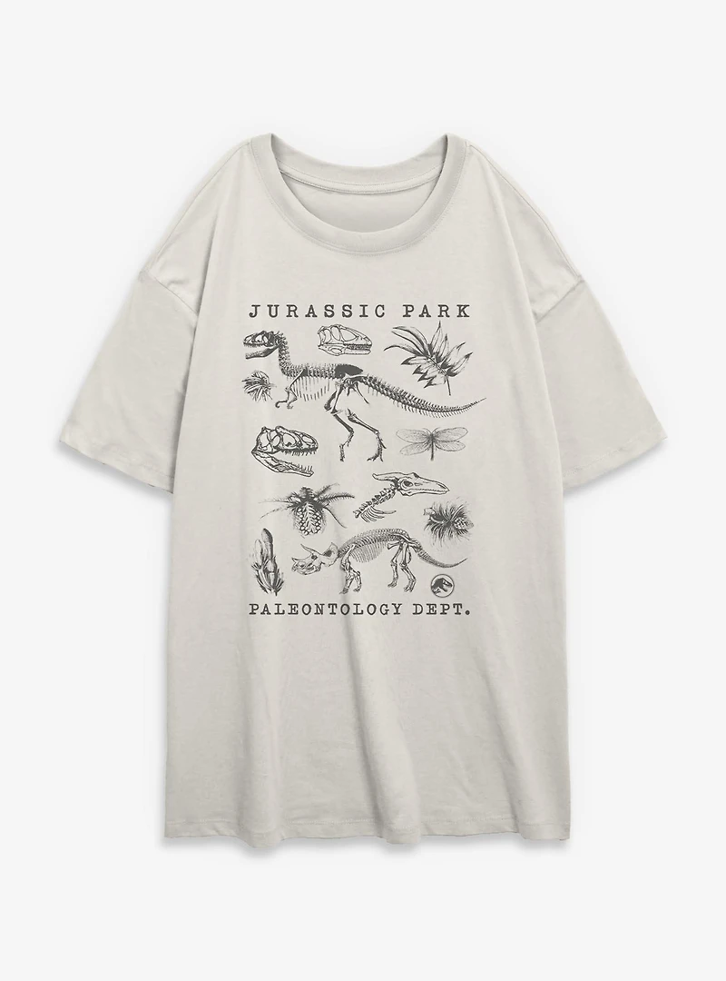 Jurassic Park Flora & Fauna Womens Oversized T-Shirt