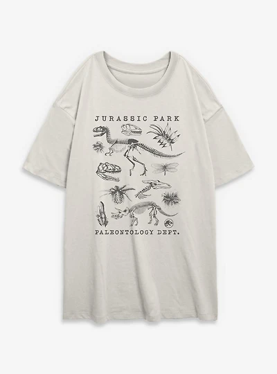 Jurassic Park Flora & Fauna Womens Oversized T-Shirt