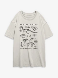 Jurassic Park Flora & Fauna Womens Oversized T-Shirt