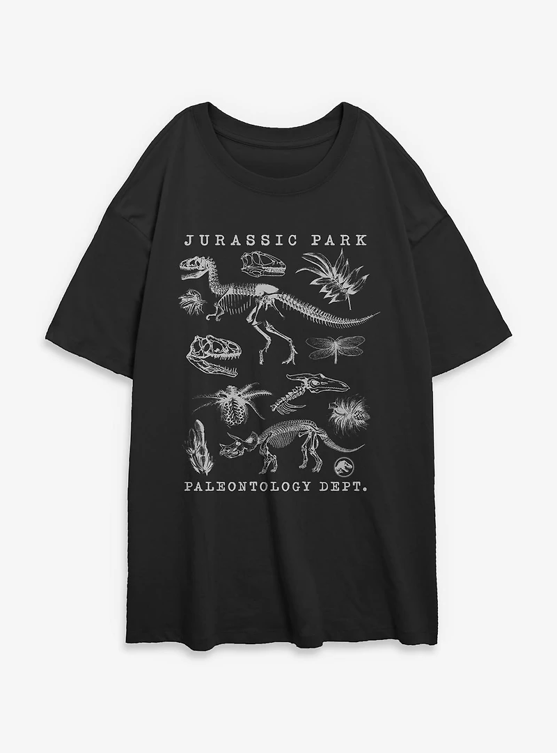 Jurassic Park Flora & Fauna Womens Oversized T-Shirt