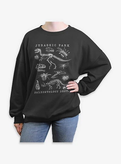 Jurassic Park Flora & Fauna Womens Oversized Sweatshirt