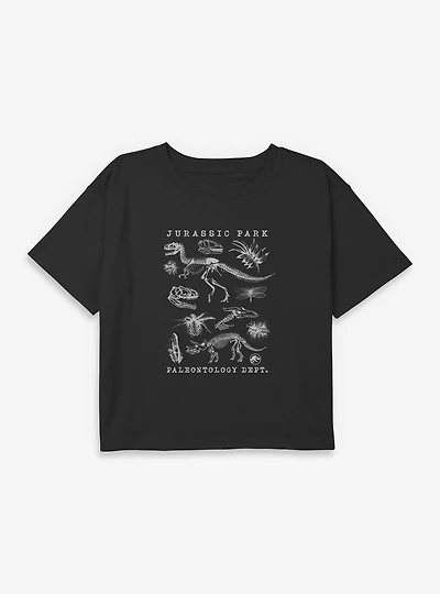 Jurassic Park Flora & Fauna Youth Girls Boxy T-Shirt