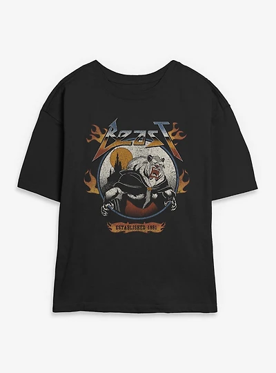 Disney Beauty and the Beast Flame Womens Skimmer T-Shirt