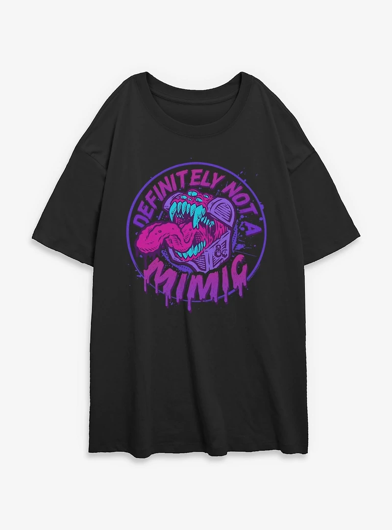 Dungeons & Dragons Definitely Not A Mimic Badge Womens Oversized T-Shirt