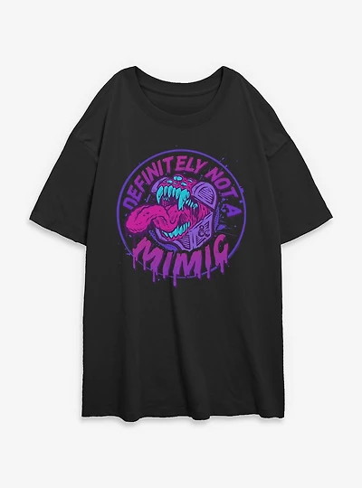 Dungeons & Dragons Definitely Not A Mimic Badge Womens Oversized T-Shirt