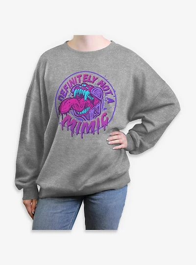 Dungeons & Dragons Definitely Not A Mimic Badge Womens Oversized Sweatshirt