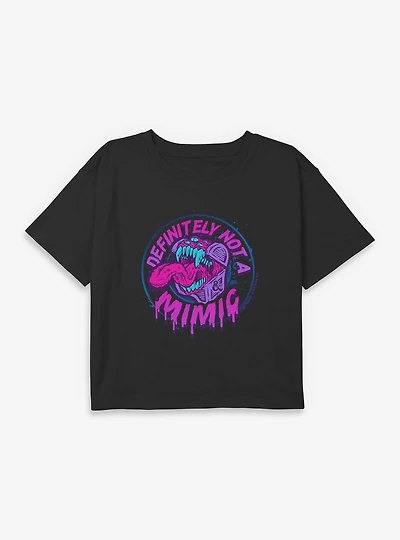 Dungeons & Dragons Definitely Not A Mimic Badge Youth Girls Boxy T-Shirt