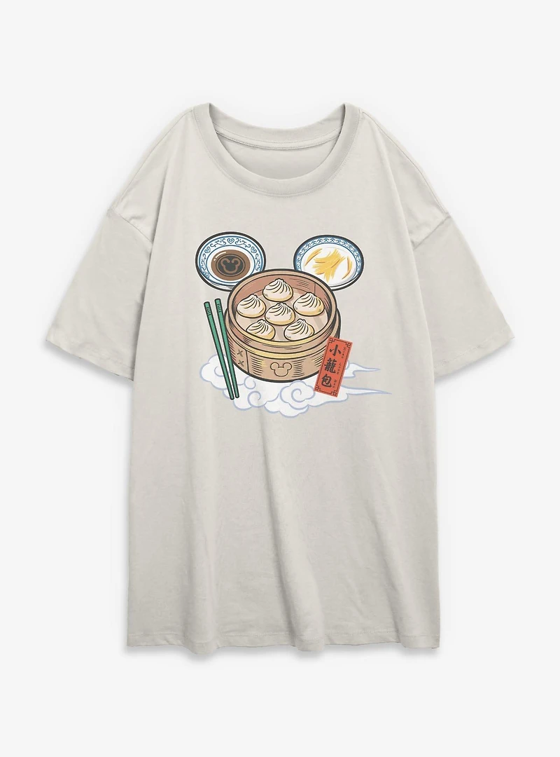 Disney Mickey Mouse Xialongbao Dumplings Womens Oversized T-Shirt