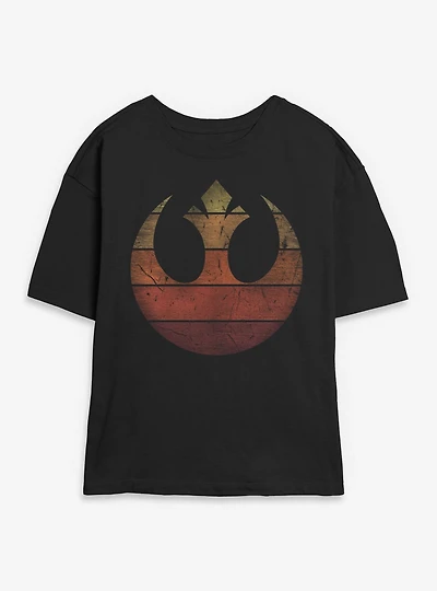 Star Wars Rebel Retro Gradient Womens Skimmer T-Shirt