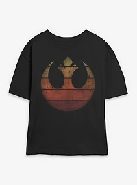 Star Wars Rebel Retro Gradient Womens Skimmer T-Shirt