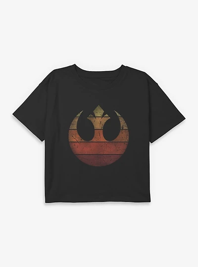 Star Wars Rebel Retro Gradient Youth Girls Boxy T-Shirt