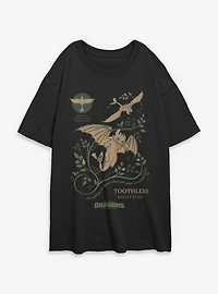 How To Train Your Dragon Toothless Warning Womens Oversized T-Shirt