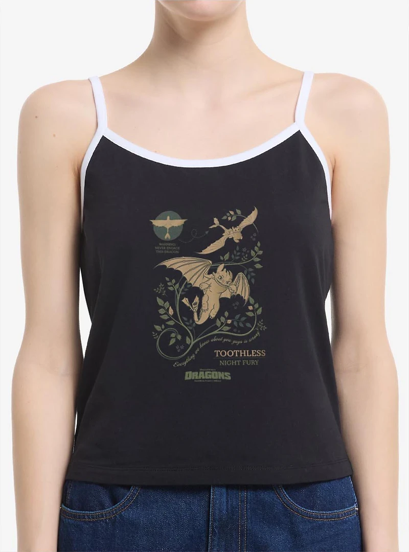 How To Train Your Dragon Toothless Warning Womens Cami Tank Top