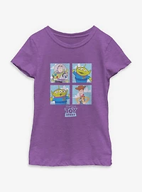 Disney Pixar Toy Story Buzz Woody Alien Panels Youth Girls T-Shirt