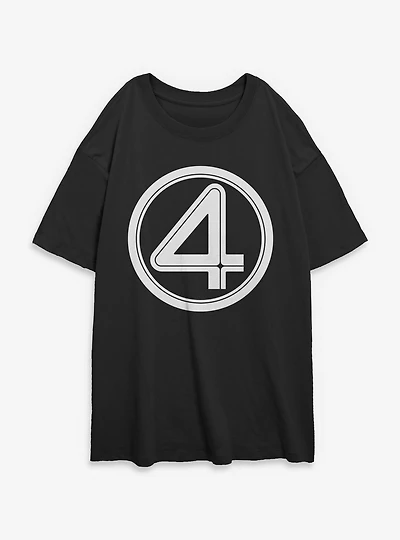 Marvel Fantastic Four Logo Womens Oversized T-Shirt