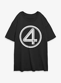 Marvel Fantastic Four Logo Womens Oversized T-Shirt
