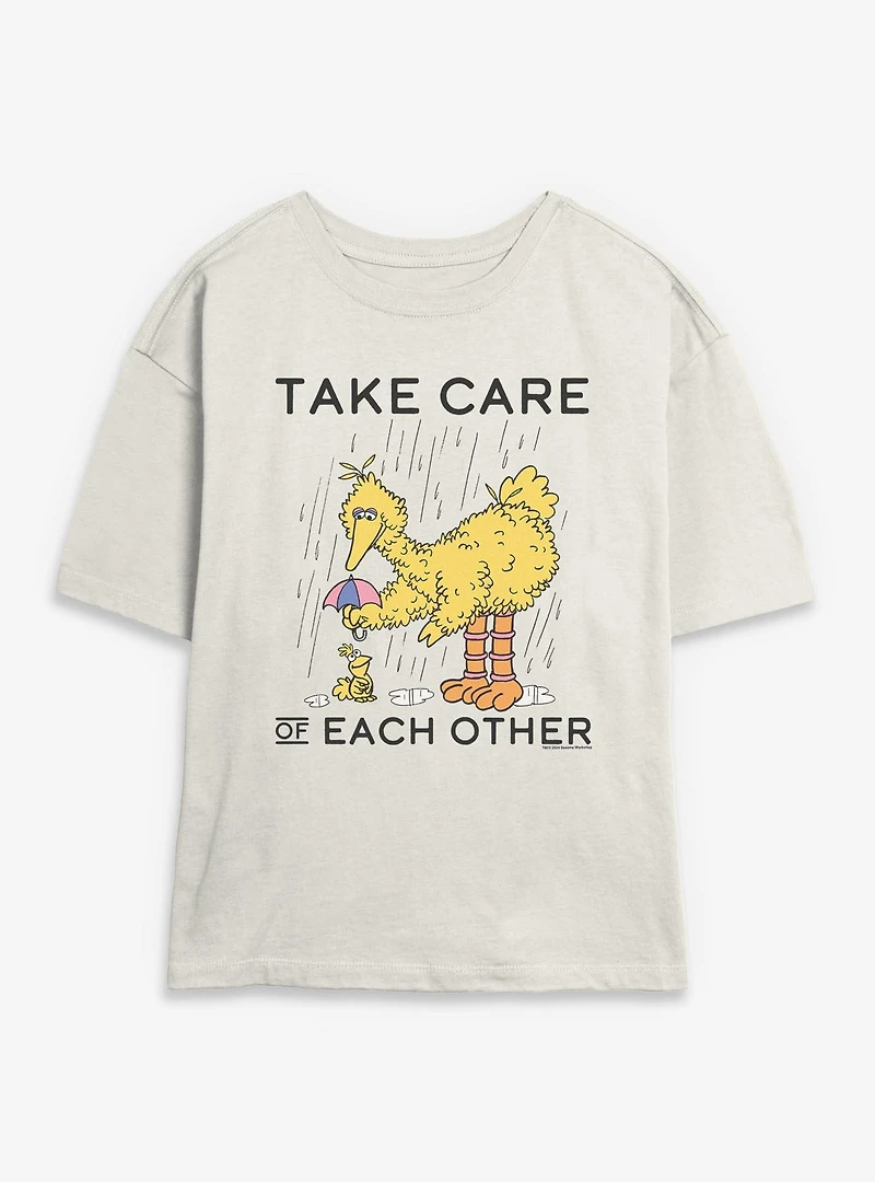 Sesame Street Care For Each Other Womens Skimmer T-Shirt