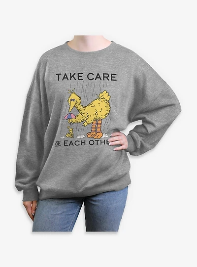 Sesame Street Care For Each Other Womens Oversized Sweatshirt