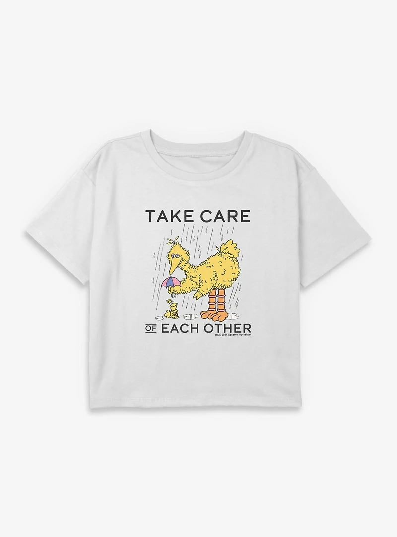 Sesame Street Care For Each Other Youth Girls Boxy T-Shirt