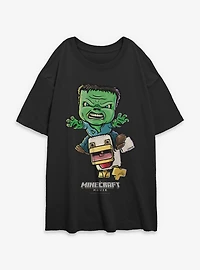 A Minecraft Movie Chicken Jockey Womens Oversized T-Shirt