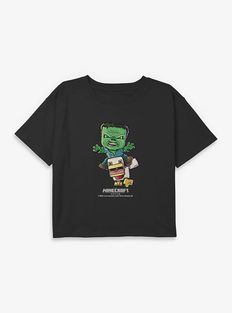 A Minecraft Movie Chicken Jockey Youth Girls Boxy T-Shirt