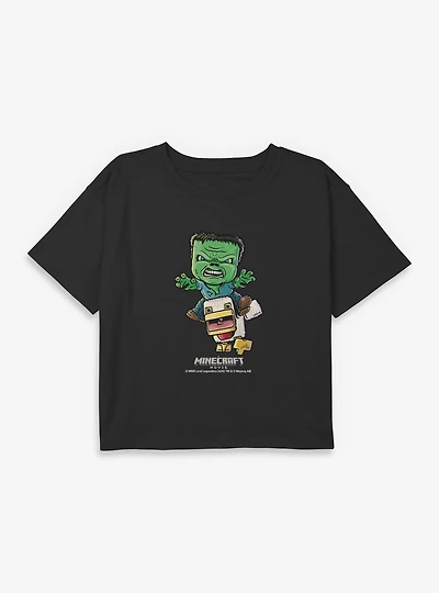 A Minecraft Movie Chicken Jockey Youth Girls Boxy T-Shirt
