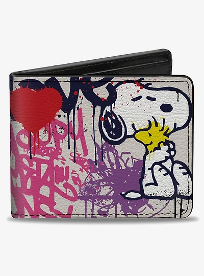 Peanuts Snoopy and Woodstock Graffiti Multi Bifold Wallet