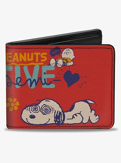 Peanuts Gang Semi Positive Vibes Poses Bifold Wallet