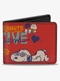 Peanuts Gang Semi Positive Vibes Poses Bifold Wallet