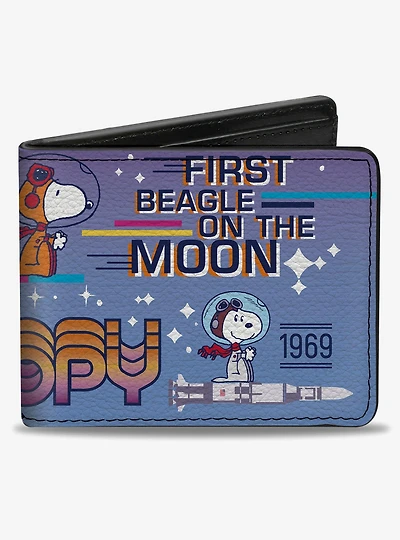 Peanuts Snoopy First Beagle On The Moon Poses Multi Bifold Wallet