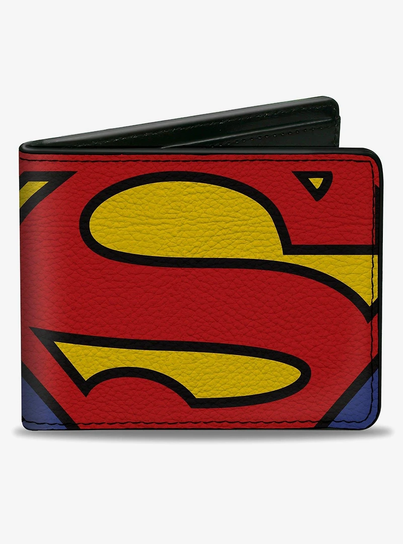 DC Comics Superman Close Up Shield Blue Bifold Wallet