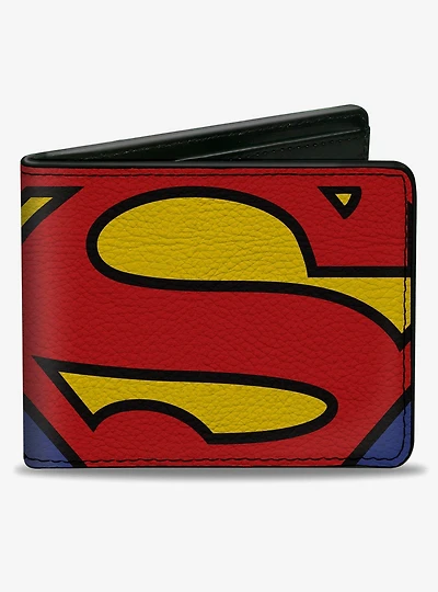 DC Comics Superman Close Up Shield Blue Bifold Wallet