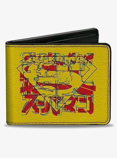 DC Comics Superman Shield With Japanese Text Bifold Wallet
