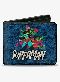 DC Comics Superman Breaking Chains and Action Poses Stacked Bifold Wallet