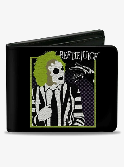 Beetlejuice and Sandworm With Title Black Bifold Wallet