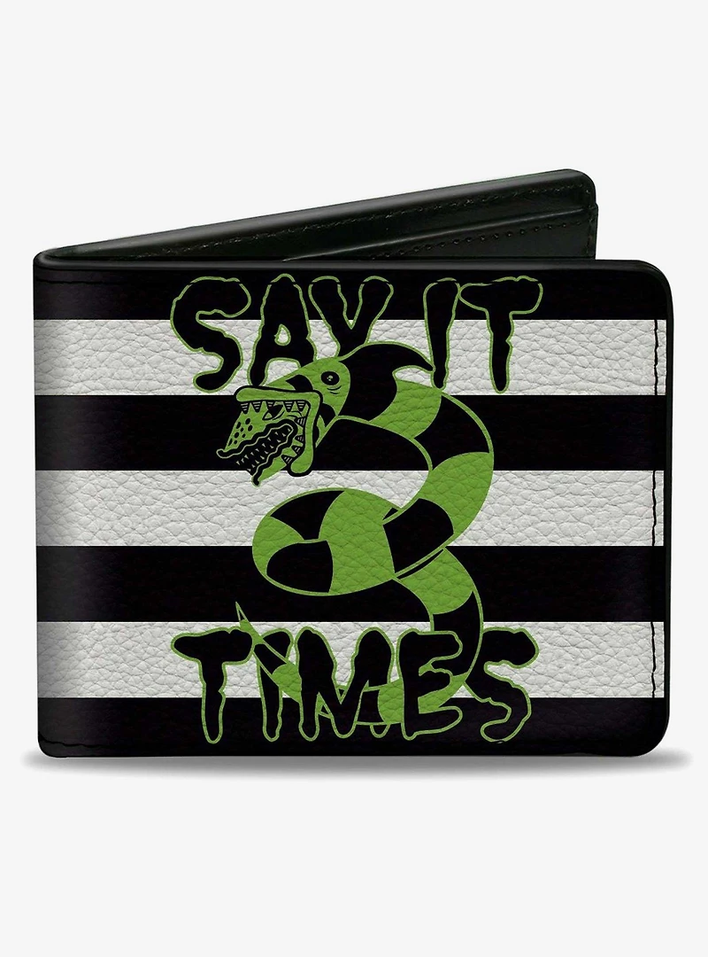 Beetlejuice Say It Ten Times Sandworm Stripe Bifold Wallet