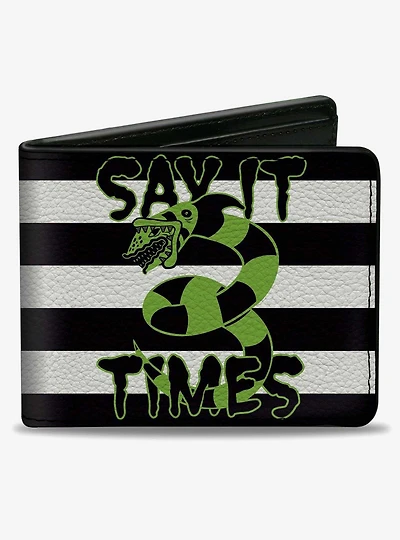 Beetlejuice Say It Ten Times Sandworm Stripe Bifold Wallet
