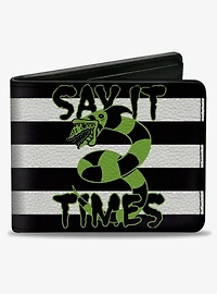 Beetlejuice Say It Ten Times Sandworm Stripe Bifold Wallet