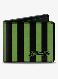 Beetlejuice Chibi Characters and Spider Webs Bifold Wallet