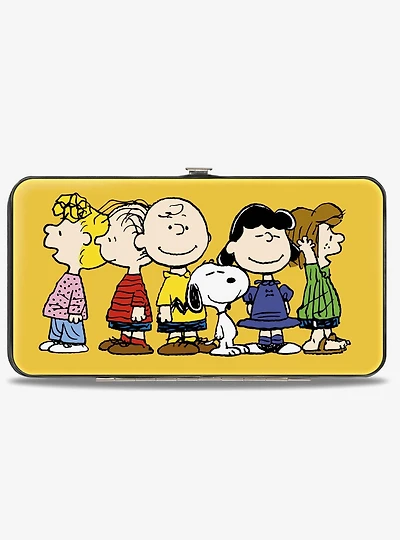 Peanuts Gang Close Up Group Golden Hinged Wallet
